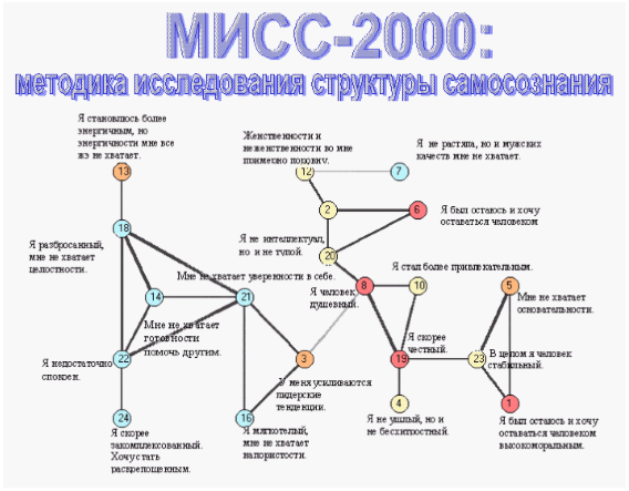 Пример графической карты самосознания, построенной программой МИСС 2000